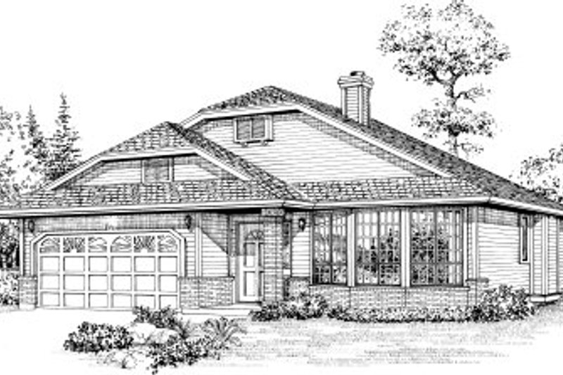 Exterior - Front Elevation 2 for Traditional House Plan #47-569 - 2 bed, 2 bath