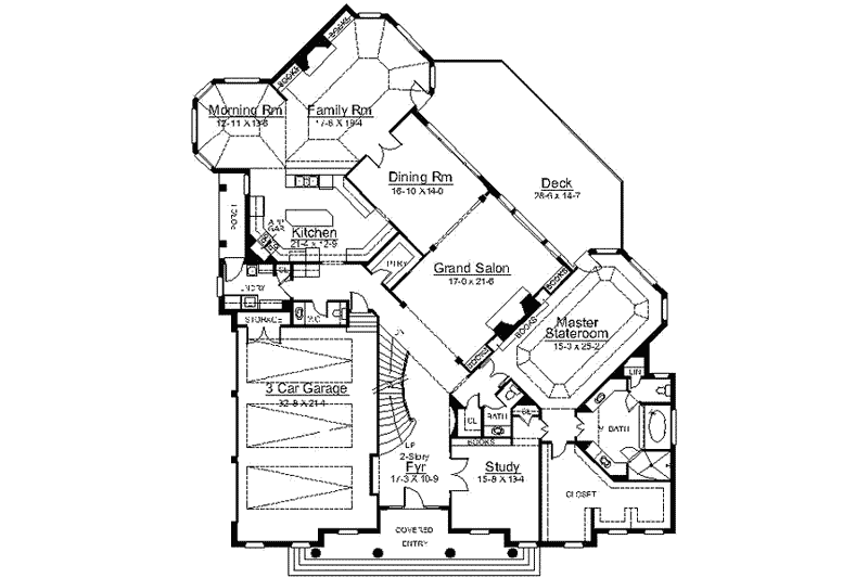 Home Plan - Floor Plan - Main Floor for Classical House Plan #119-207 - 4 bed, 5 bath