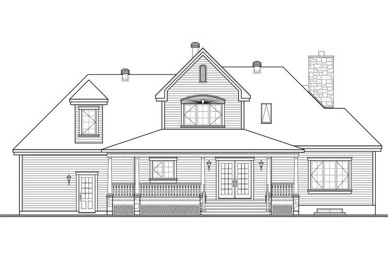 Dream House Plan - Canadian house traditional style  craftsman home rear elevation