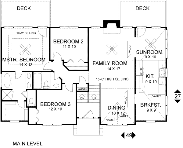 Traditional Floor Plan - Main Floor Plan #56-119