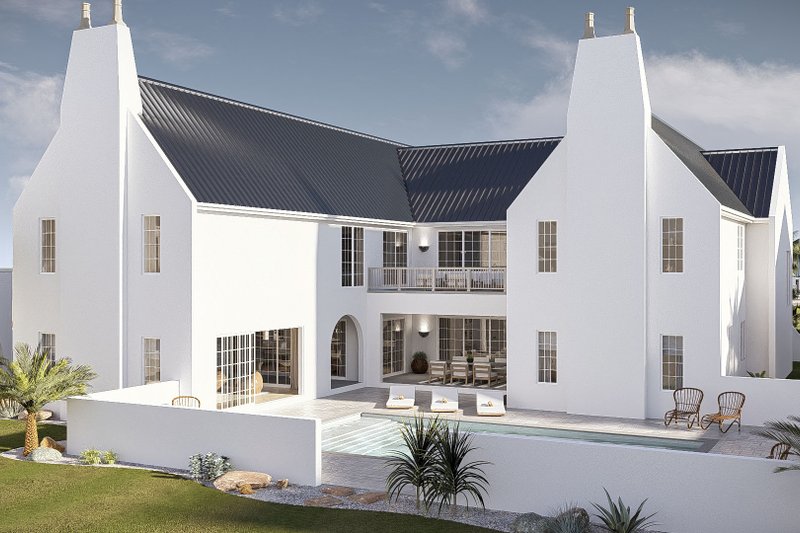 House Blueprint - Exterior - Rear Elevation for Beach House Plan #455-768 - 6 bed, 6.5 bath