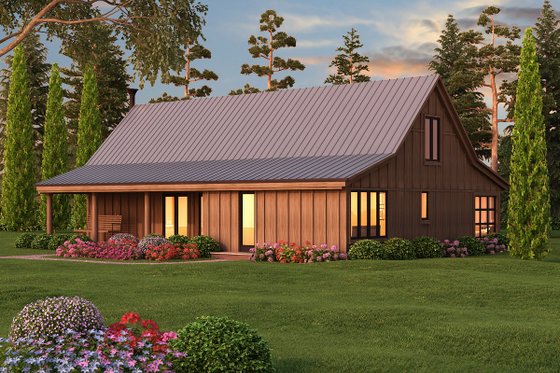 Exterior - Other Elevation 3 for Farmhouse House Plan #889-2 - 2 bed, 1 bath