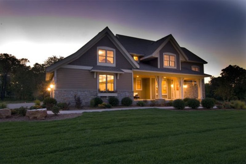 Architectural House Design - Craftsman style plan 56-597 other front view