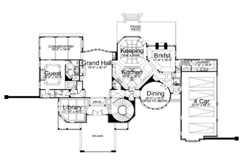 Home Plan - Floor Plan - Main Floor for European House Plan #119-339 - 5 bed, 5 bath