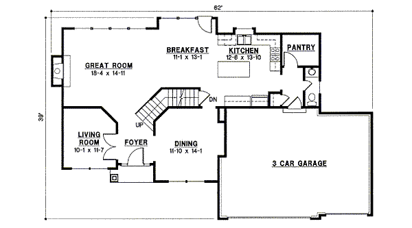 Traditional Floor Plan - Main Floor Plan #67-863