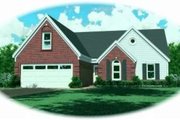 European Style House Plan - 3 Beds 2 Baths 1363 Sq/Ft Plan #81-722 