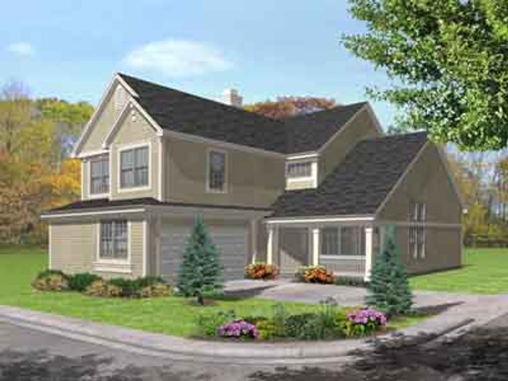 Exterior - Front Elevation 2 for Traditional House Plan #50-288 - 4 bed, 2.5 bath