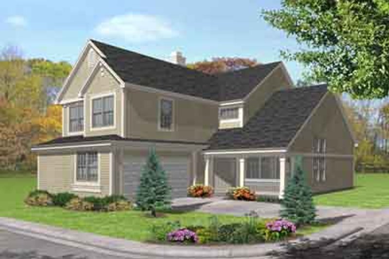 Exterior - Front Elevation 2 for Traditional House Plan #50-288 - 4 bed, 2.5 bath