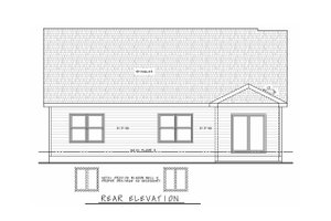 Exterior - Rear Elevation for Farmhouse House Plan #20-2354 - 3 bed, 2 bath
