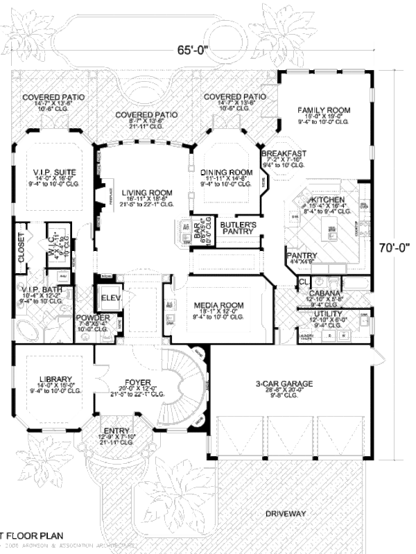 Mediterranean Floor Plan - Main Floor Plan #420-185