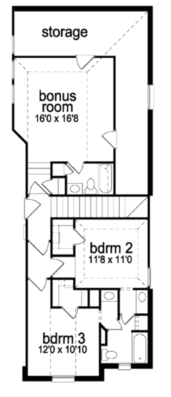 Architectural House Design - European Floor Plan - Upper Floor Plan #84-395