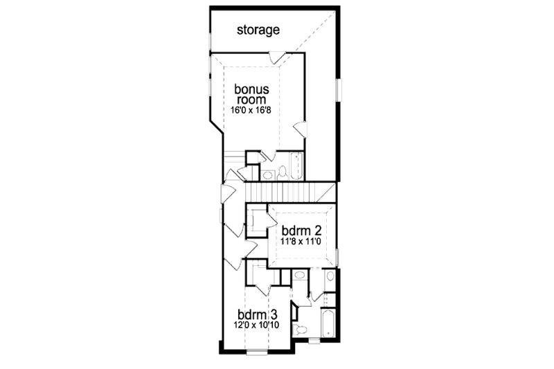 Home Plan - Floor Plan - Upper Floor for European House Plan #84-395 - 3 bed, 4 bath