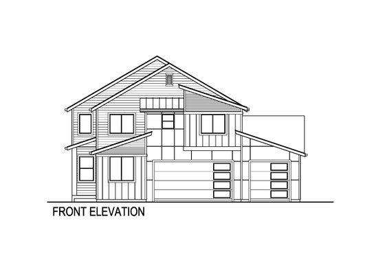 Exterior - Front Elevation 3 for Contemporary House Plan #569-81 - 5 bed, 3 bath