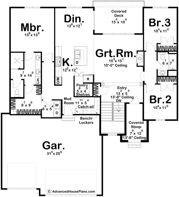 Prairie Floor Plan - Main Floor Plan #455-230