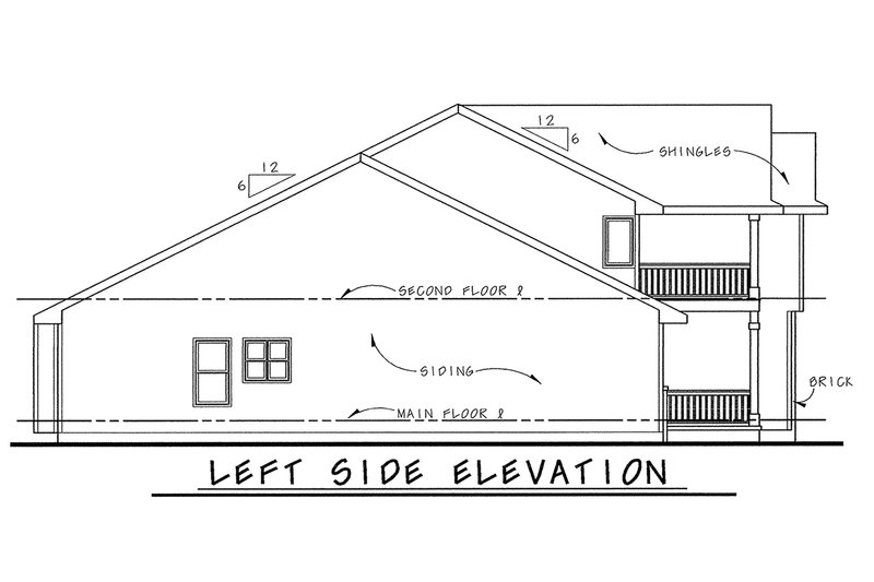 House Blueprint - Exterior - Other Elevation for Traditional House Plan #20-1713 - 4 bed, 3 bath