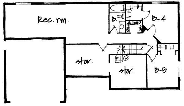 Ranch Floor Plan - Lower Floor Plan #308-194