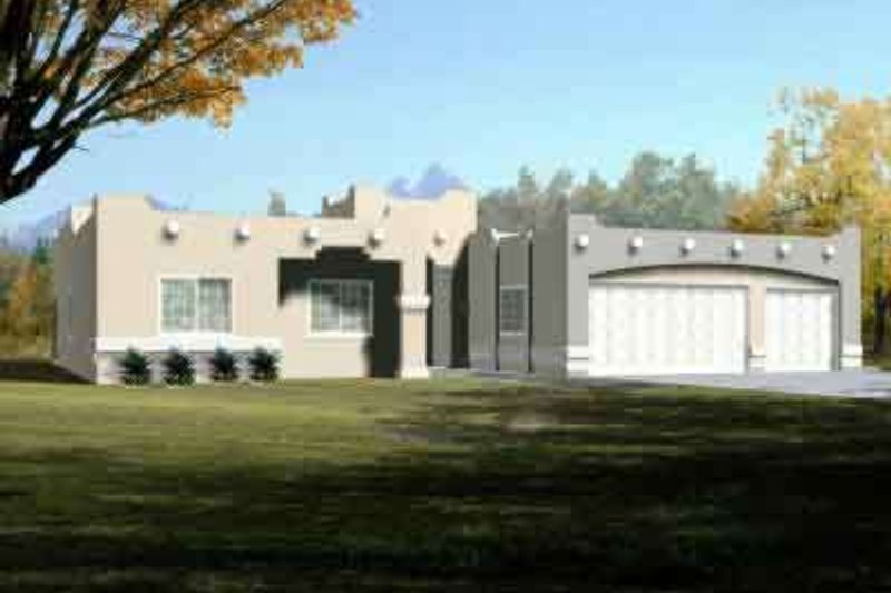 Home Plan - Adobe / Southwestern Exterior - Front Elevation Plan #1-1434