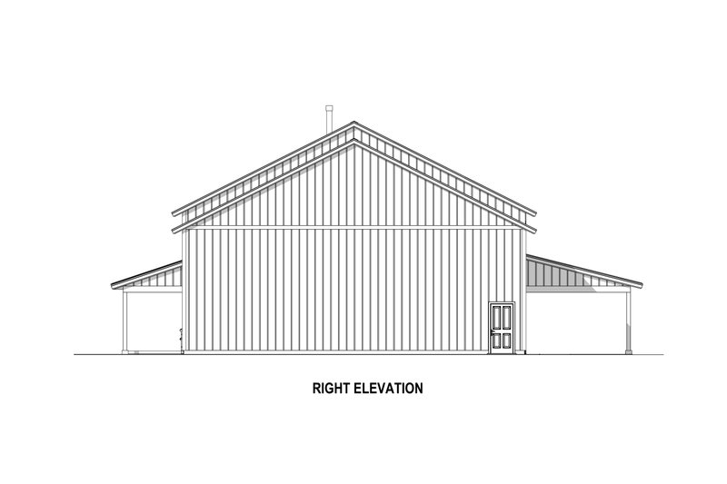 Architectural House Design - Exterior - Other Elevation 2 for Barndominium House Plan #1084-15 - 4 bed, 2.5 bath