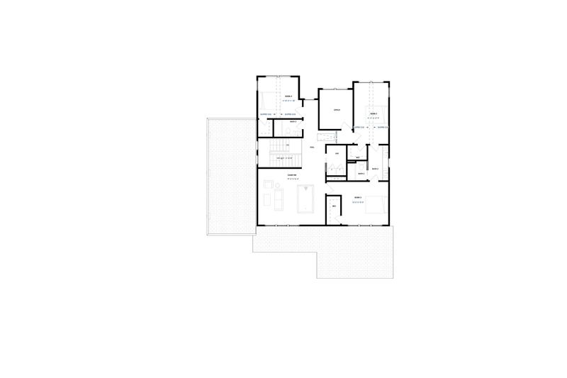 House Design - Floor Plan - Upper Floor for Modern House Plan #1129-21 - 4 bed, 3.5 bath