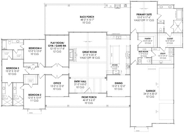 Home Plan - Farmhouse Floor Plan - Main Floor Plan #1096-30