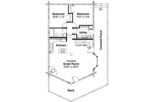 Floor Plan - Main Floor for Cabin House Plan #124-263 - 3 bed, 2 bath