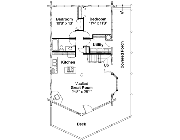 House Plan Design - Cabin Floor Plan - Main Floor Plan #124-263