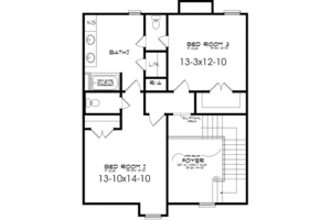Floor Plan - Upper Floor for European House Plan #63-124 - 4 bed, 3.5 bath