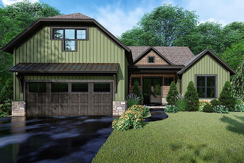 Dream House Plan - Exterior - Front Elevation 3 for Farmhouse House Plan #923-153 - 3 bed, 2 bath