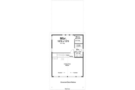 Floor Plan - Upper Floor for Country House Plan #126-248 - 2 bed, 2 bath