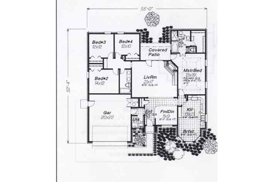 Floor Plan - Main Floor for Traditional House Plan #310-922 - 4 bed, 2 bath