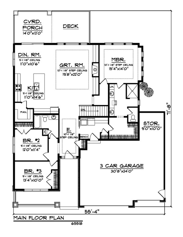 Dream House Plan - Ranch Floor Plan - Main Floor Plan #70-1552