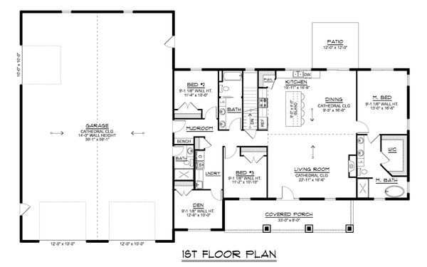 House Blueprint - Barndominium Floor Plan - Main Floor Plan #1064-420