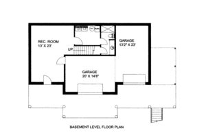 Floor Plan - Lower Floor for Bungalow House Plan #117-620 - 3 bed, 3.5 bath