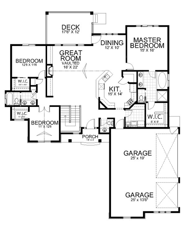 Traditional Floor Plan - Main Floor Plan #112-211