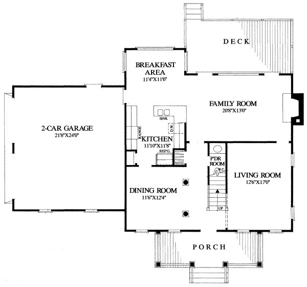 Home Plan - Colonial Floor Plan - Main Floor Plan #137-183