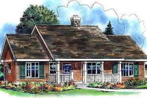 Ranch Exterior - Front Elevation Plan #18-4510