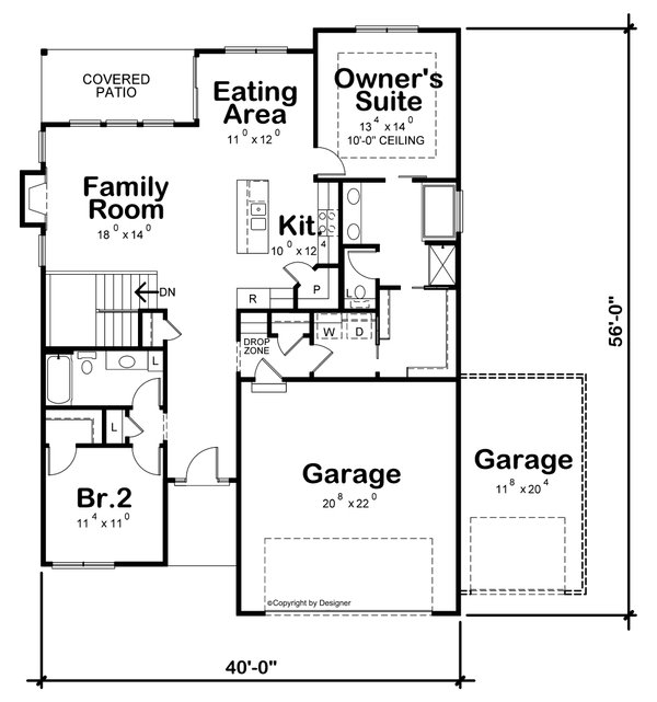 Contemporary Floor Plan - Main Floor Plan #20-2544