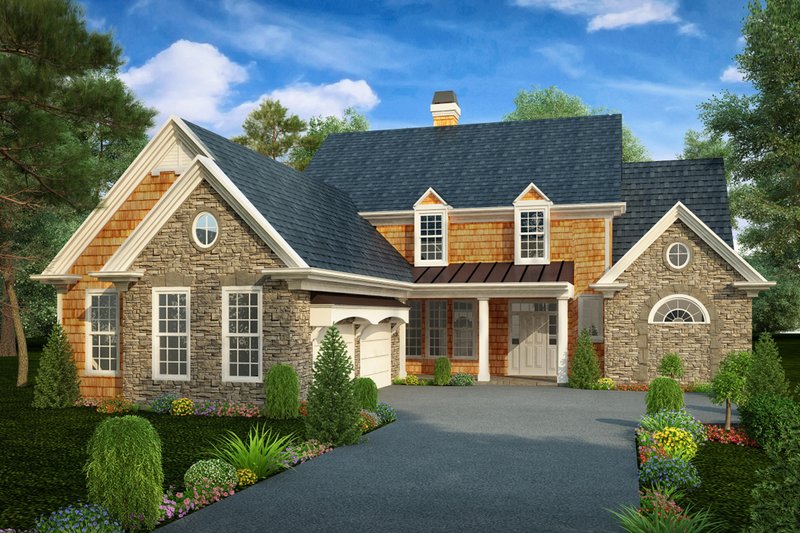 Home Plan - Country Exterior - Front Elevation Plan #30-343