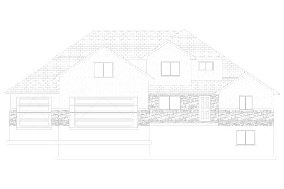 Exterior - Front Elevation 4 for Traditional House Plan #1060-25 - 6 bed, 3.5 bath