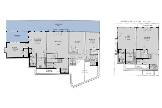 Floor Plan - Lower Floor for Craftsman House Plan #437-121 - 4 bed, 3.5 bath