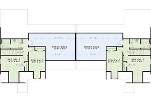 Floor Plan - Upper Floor for Traditional House Plan #17-2008 - 3 bed, 2.5 bath