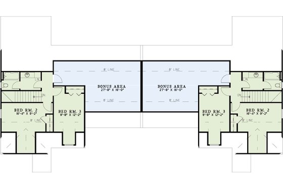 Floor Plan - Upper Floor for Traditional House Plan #17-2008 - 3 bed, 2.5 bath
