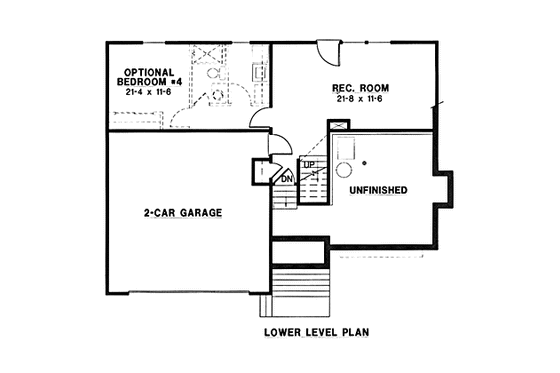 Floor Plan - Lower Floor for Traditional House Plan #67-146 - 3 bed, 2 bath