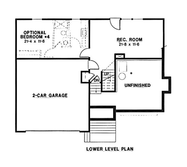 Floor Plan - Lower Floor for Traditional House Plan #67-146 - 3 bed, 2 bath