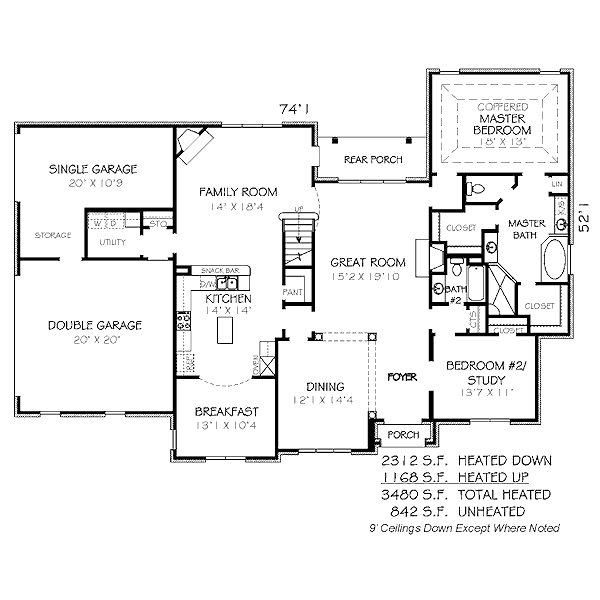 European Floor Plan - Main Floor Plan #424-80