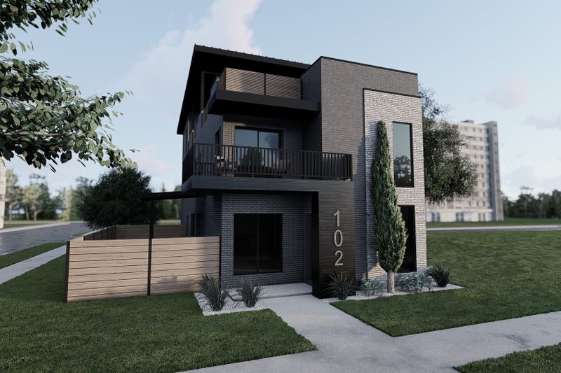 Architectural House Design - Contemporary Exterior - Front Elevation Plan #923-379