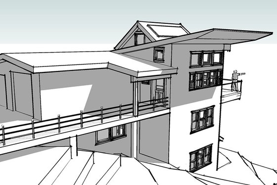 Exterior - Other Elevation 3 for Modern House Plan #902-4 - 4 bed, 4 bath