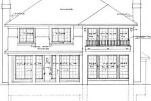 Exterior - Rear Elevation for Traditional House Plan #72-469 - 4 bed, 3.5 bath