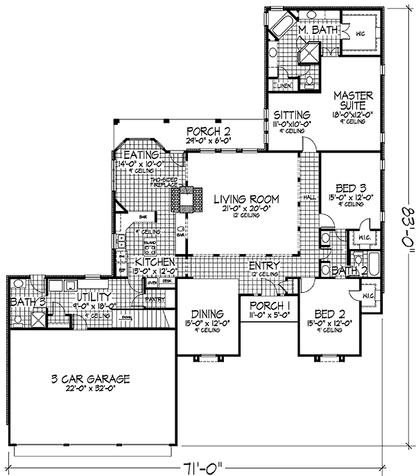 Dream House Plan - European Floor Plan - Main Floor Plan #320-388