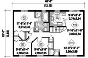 Country Style House Plan - 3 Beds 1 Baths 1040 Sq/Ft Plan #25-4830 